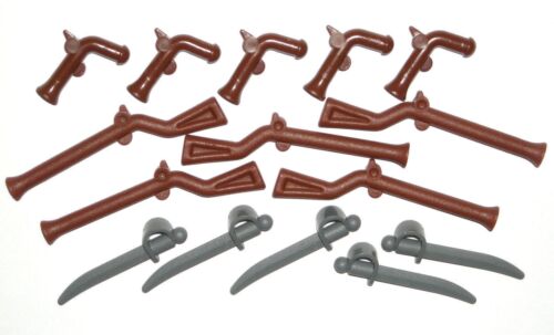 Lego 15 Guns Swords Pirate Imperial Guard Minifigure Weapons Rifle/musket/pistol