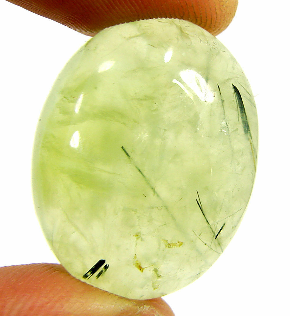 45.40 Ct Natural Green Prehnite Loose Cabochon Gemstone Wire Wrap Stone - 12717