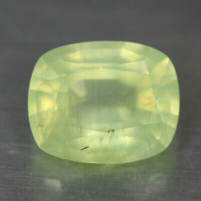 3.93 Cts_outstanding !! Rare Faceted Cut_100 % Natural Imperial Green Prehnite