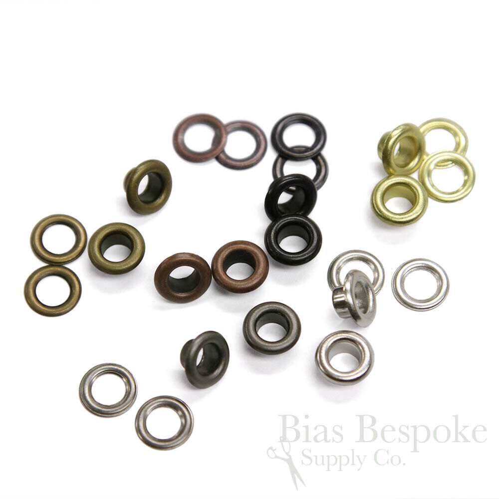 Set Of 144, Size #00 Grommets (hole Size 5mm), 6 Metal Finishes Available